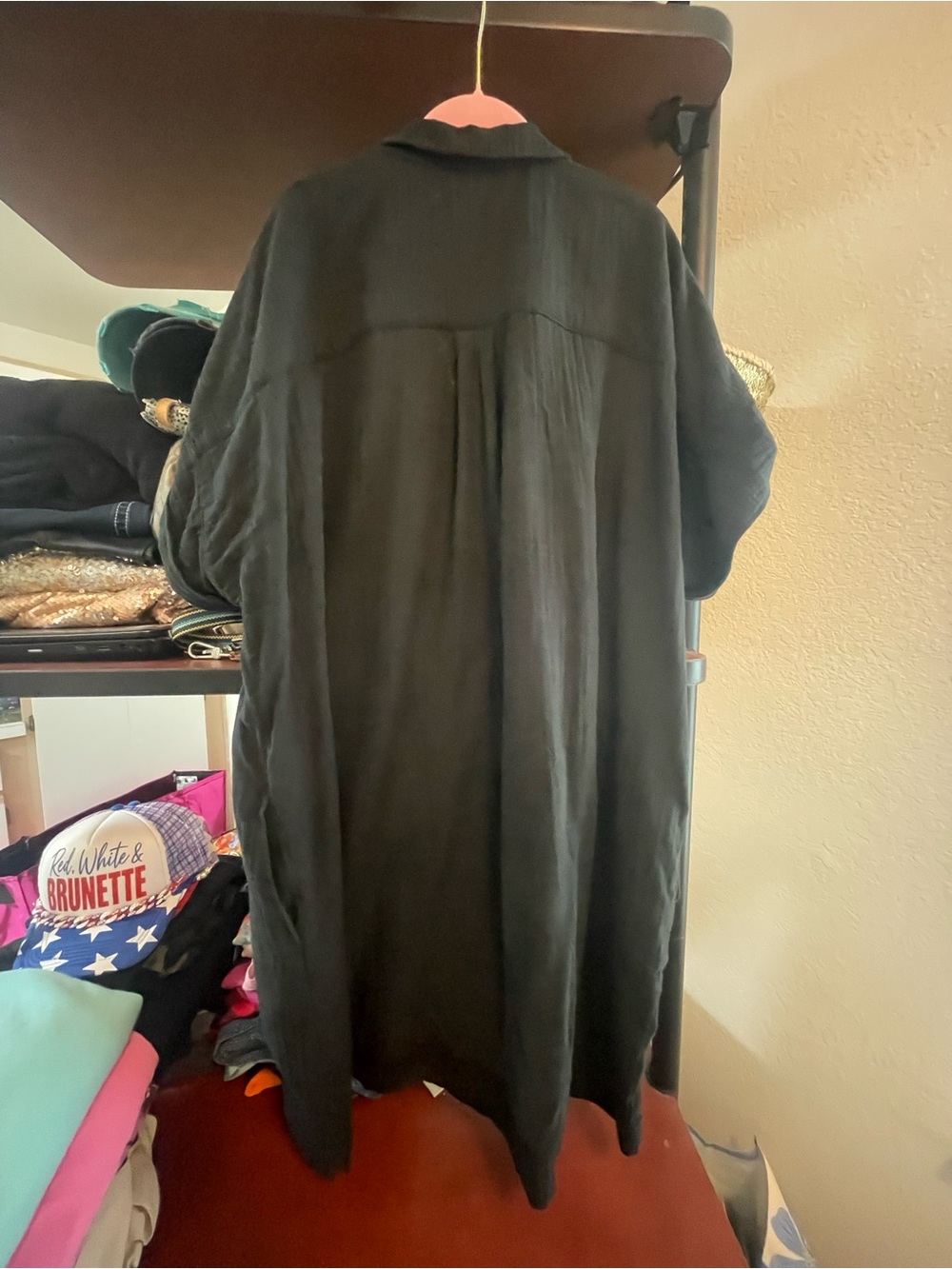 J. Crew Black Short-Sleeve Shirt Dress - with pockets - Picture 2 of 4